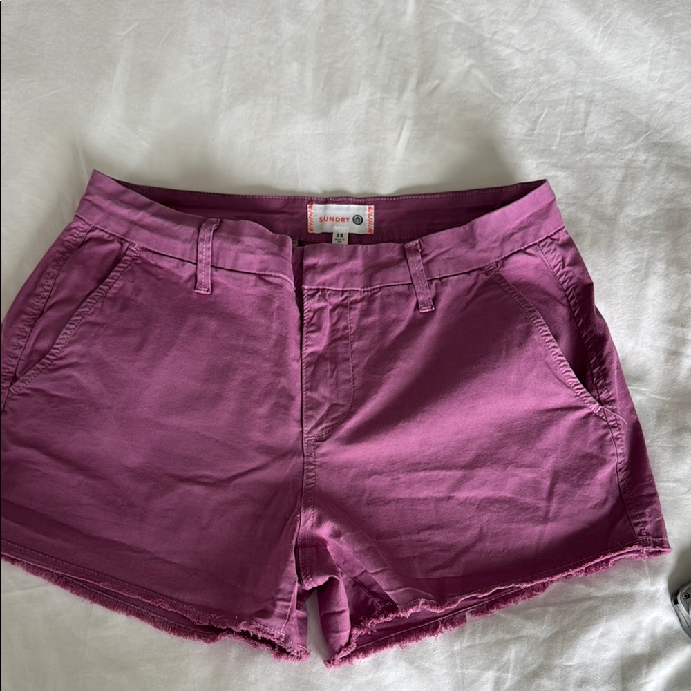 Sundry High Waist Magenta Shorts